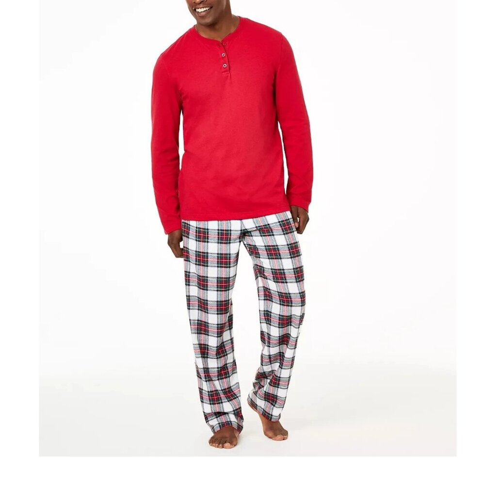 Family Pajamas Men's Big & Tall 2-Piece Pajama Set, Stewart Plaid Multi, 1XB